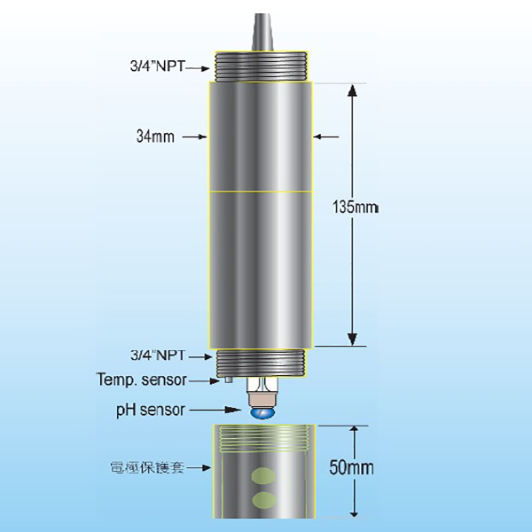 廢水用pH/溫度電極 HC-500